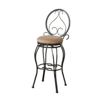 Metal & Solid Wood Swivel Barstool, Black (Set of 2)