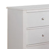 Pine Wood 6 Drawer Dresser With Silver Knobs, White