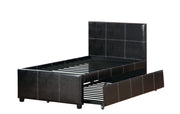 Full Bed Witht Rundle Espresso Faux Leather,Black