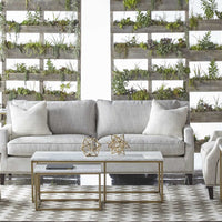 Console Table with White Marble Top, Brushed Gold