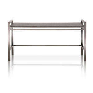 Metal Base Sofa Table With Wooden Top Black Wash