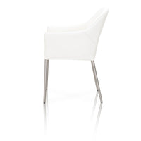 Dining Side Chair With Curved Back White