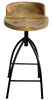 Industrial Style Adjustable Swivel Bar Stool With Backrest