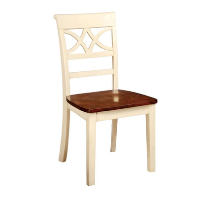 Dual Tone Side Chair, Vintage White & Cherry Brown