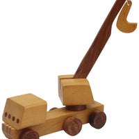 Handmade Wooden Kid's Toy Crane, Brown