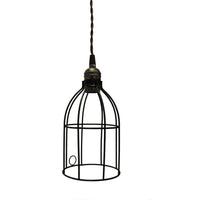 Metal Bird Cage Style Lampshade Chandelier Ceiling Pendant, Black