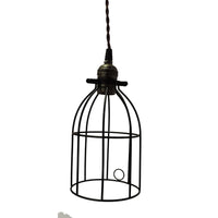 Metal Bird Cage Style Lampshade Chandelier Ceiling Pendant, Black