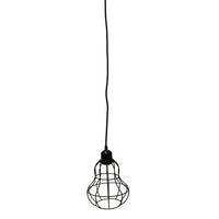 Metal Wire Cage Guard Hanging Pendant Light, Black