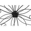 Metal Flower Wall Decor With Scroll Design, Black