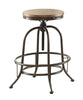 Wood & Metal Backless Counter Height Adjustable Swivel Stool, Set Of 2