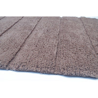 Rectangular Shape 2 Piece Cotton Bath Rug Set, Mocha Brown