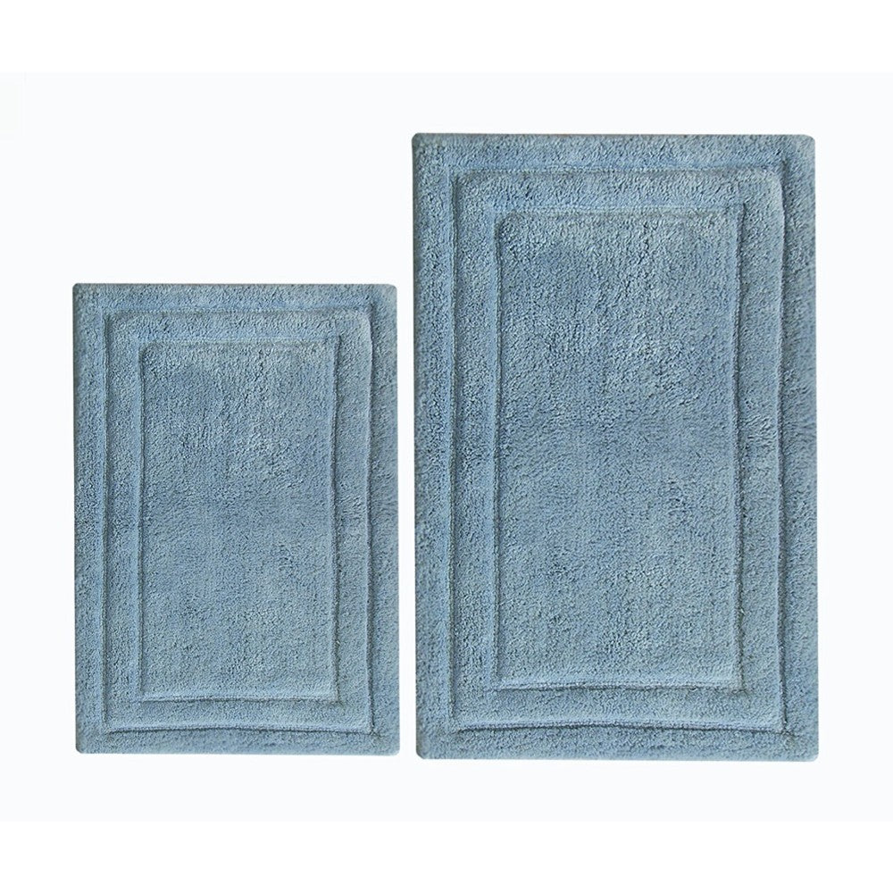 Classic  2 Piece Cotton Bath Rug Set, Powder Blue