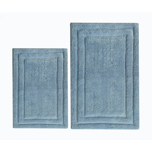 Classic  2 Piece Cotton Bath Rug Set, Powder Blue