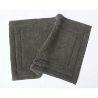 2 Piece Bath Rug Set In Cotton, Gray