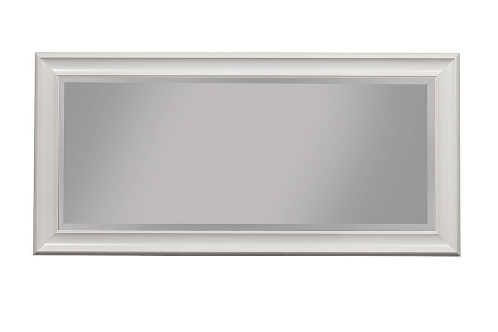 Full Length Leaner Mirror With a Rectangular Polystyrene Frame, White