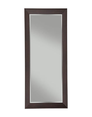 Full Length Leaner Mirror With Rectangular Polystyrene Frame, Espresso Brown