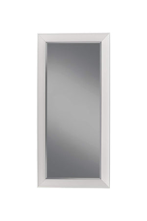 Contemporary Full Length Leaner Mirror With a Rectangular Polystyrene Frame, White