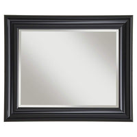 Polystyrene Framed Wall Mirror With Beveled Glass , Black