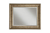 Polystyrene Framed Wall Mirror With Beveled Glass, Antique Gold