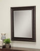 Polystyrene Framed Wall Mirror With Beveled Glass, Oil Rubbed Bronze