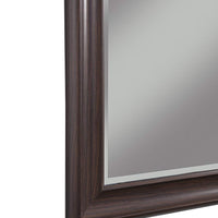 Polystyrene Framed Wall Mirror With Beveled Glass, Espresso Brown