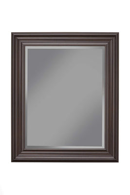 Polystyrene Framed Wall Mirror With Beveled Glass, Espresso Brown