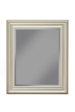 Polystyrene Framed Wall Mirror With Beveled Glass, Silver