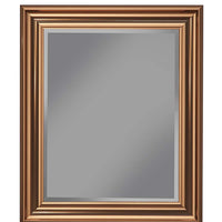 Polystyrene Framed Wall Mirror With Beveled Glass, Copper