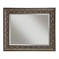 Wall Mirror With Intricately Carved Polystyrene Frame, Bronze