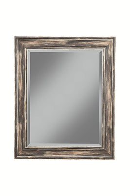 Polystyrene Framed Wall Mirror With Sharp Edges, Antique Black