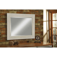 Polystyrene Framed Wall Mirror With Sharp Edges, White