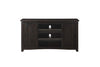 Wood and Metal TV Stand With 2 Mesh Style Doors, Espresso Brown