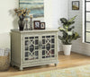 Wooden TV Stand With Bun Feet, Antique Silver