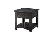 Wooden End Table With Drawer & Shelf, Antique Black