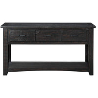 Wooden Console Table With Three Drawers, Antique Black