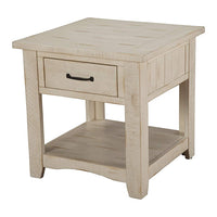 Wooden End Table With 1 Drawer & 1 Shelf, Antique White