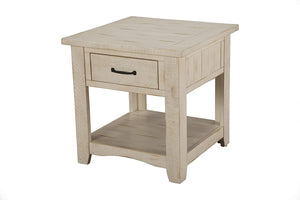 Wooden End Table With 1 Drawer & 1 Shelf, Antique White