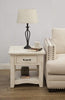 Wooden End Table With 1 Drawer & 1 Shelf, Antique White