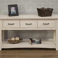 Wooden Console Table With Three Drawers, Antique White