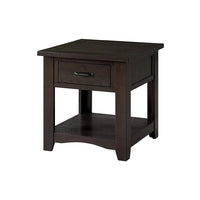 Wooden End Table With 1 Drawer & 1 Shelf, Espresso Brown