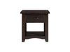 Wooden End Table With 1 Drawer & 1 Shelf, Espresso Brown