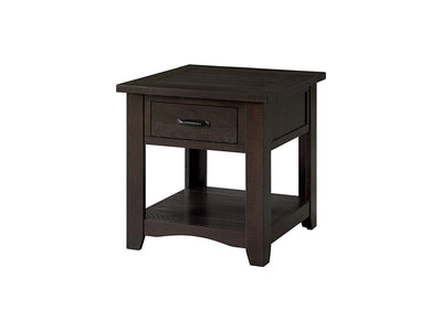 Wooden End Table With 1 Drawer & 1 Shelf, Espresso Brown