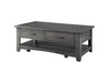 Wooden Coffee Table With Two Spacious Drawers, Gray