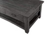 Wooden Coffee Table With Two Spacious Drawers, Gray