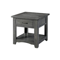 Wooden End Table With 1 Drawer & 1 Shelf, Gray