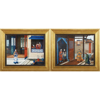 Wooden Framed Royal's Visit Linen Wall Art, Multicolor, Set of 2