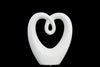 Heart Shape Abstract Sculpture In Ceramic, Small, Glossy White