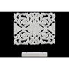 Wood Wide Rectangular Filigree Ornament on Rectangular Stand in Matte Finish, White