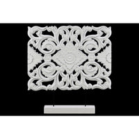 Wood Wide Rectangular Filigree Ornament on Rectangular Stand in Matte Finish, White