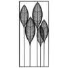 Metal Veined Leaves Wall Decor in Portrait Orientation, Black